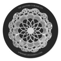 Schaduw Roos Mandala Sticker - Zilver & Zwart