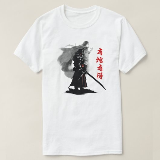 Schaduw Samurai Krijger T-Shirt Ontwerp | Japans R (Design voorkant)