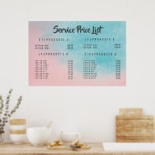 Schaduw Service Prijs Menu Op Maat Gedrukt Poster (Keuken)