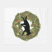 Schaduw Silhouet Duitse Herder Hond in een Krans Fleece Deken (Voorkant (Horizontaal))