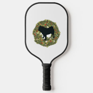 Schaduw Silhouet Pug Dog In Een Krans Pickleball Paddle