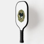 Schaduw Silhouet Pug Dog In Een Krans Pickleball Paddle (Links)