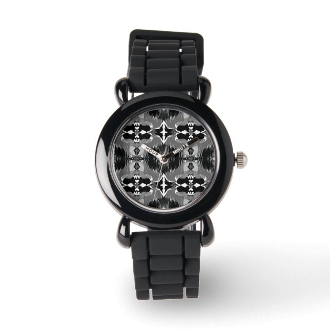 Schaduw Spiegel Patroon  Horloge (Voorkant)