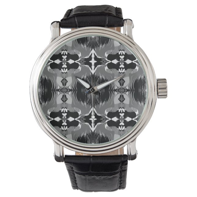 Schaduw Spiegel Patroon  Horloge (Voorkant)