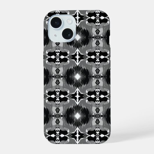 Schaduw Spiegel Patroon iPhone 15 Case (Achterkant)