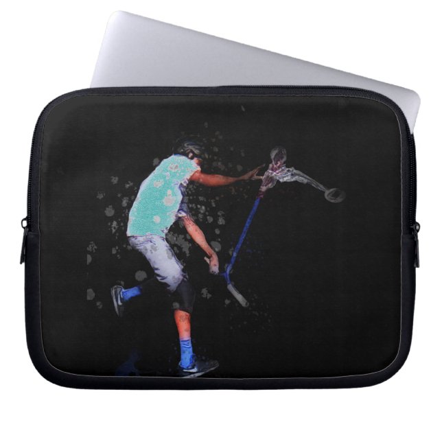 Schaduw Step Trick Scooter Kunst Laptop Sleeve (Voorkant)