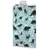 schaduw T-rex-dinosaurus op gradiëntsterrenstelsel Heupfles (Links)