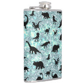 schaduw T-rex-dinosaurus op gradiëntsterrenstelsel Heupfles (Rechts)