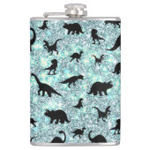 schaduw T-rex-dinosaurus op gradiëntsterrenstelsel Heupfles (Voorkant)