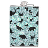 schaduw T-rex-dinosaurus op gradiëntsterrenstelsel Heupfles (Achterkant)