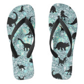 schaduw T-rex-dinosaurus op gradiëntsterrenstelsel Teenslippers (Voetbed)