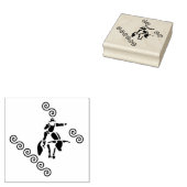 Schaduw uit een bull Rider Rubberstempel (Gestempeld)
