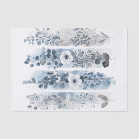 Schaduw van blauwe wilde bloemen Decoupage Tissuepapier (Voorkant)