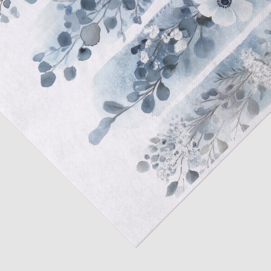 Schaduw van blauwe wilde bloemen Decoupage Tissuepapier (Detail)