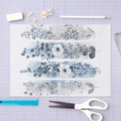 Schaduw van blauwe wilde bloemen Decoupage Tissuepapier (Craft)