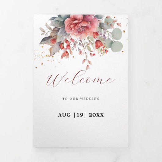 schaduw van blush roze perzik stoffige blauwe brui drieluik aankondiging (Cover)