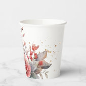 schaduw van blush roze perzik stoffige blauwe brui papieren bekers (Links)