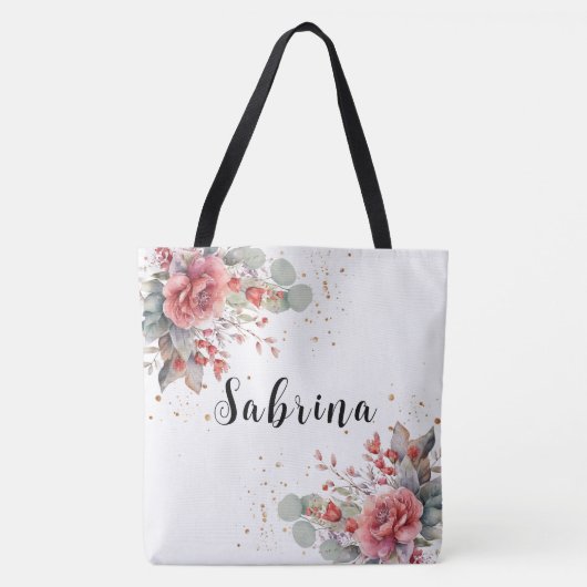 schaduw van blush roze perzik stoffige blauwe brui tote bag (Voorkant)