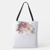 schaduw van blush roze perzik stoffige blauwe brui tote bag (Achterkant)