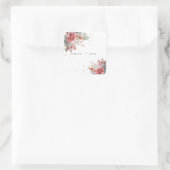 schaduw van blush roze perzik stoffige blauwe brui vierkante sticker (Tas)