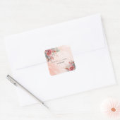 schaduw van blush roze perzik stoffige blauwe brui vierkante sticker (Envelop)