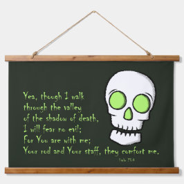 Schaduw van de dood - schedel hangend wandkleed