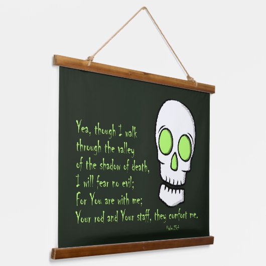 Schaduw van de dood - schedel hangend wandkleed (Gebogen)