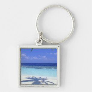 Schaduw van de palmboom sleutelhanger