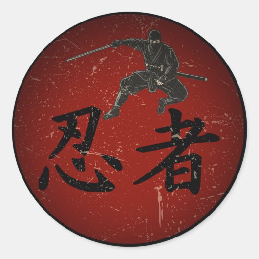 Schaduw van de Shinobi Ronde Sticker (Voorkant)