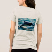 Schaduw van de zee: de zwarte dolfijn Tri-Blend shirt (Achterkant)