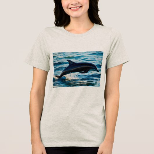 Schaduw van de zee: de zwarte dolfijn Tri-Blend shirt (Voorkant)