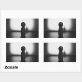 Schaduw van een mentale toestand. rechthoekige sticker (Vel)