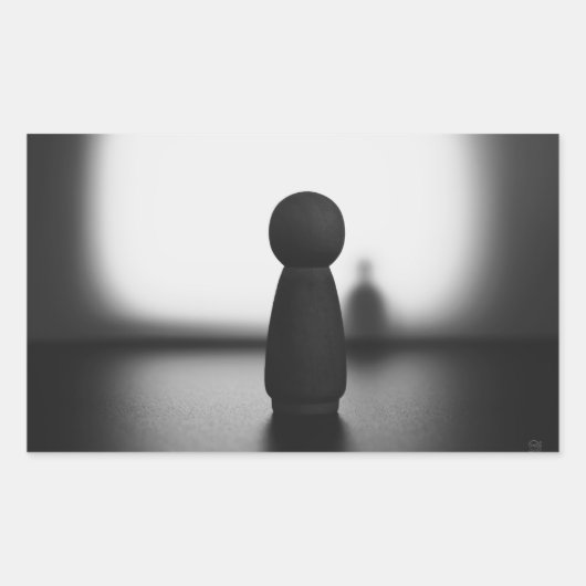 Schaduw van een mentale toestand. rechthoekige sticker (Voorkant)