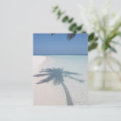Schaduw van een palmboom op een verlaten eilandstr briefkaart (Staand voorkant)