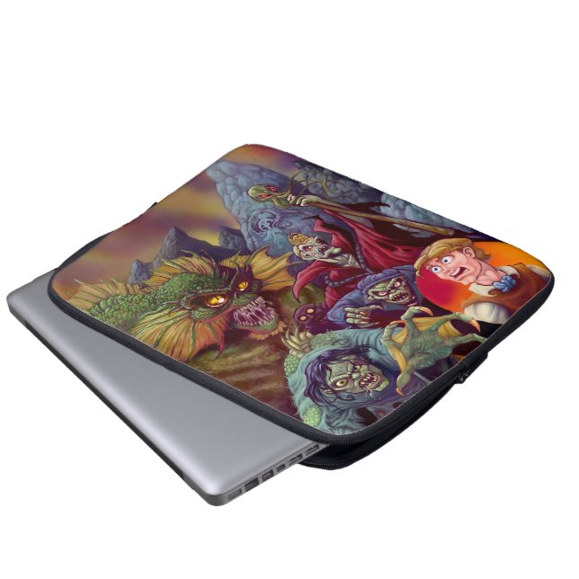 Schaduw van Lovecraft over binnenste laptophoes Laptop Sleeve (Voorkant onderkant)