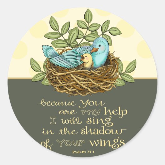 Schaduw van Zijn Vleugels Ronde Stickers (Voorkant)