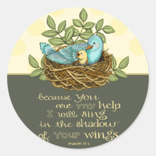 Schaduw van Zijn Vleugels Ronde Stickers