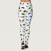 schaduw vis haai walvis op gradiënt Regenboog Leggings (Achterkant)