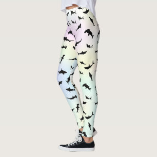 schaduw vis haai walvis op gradiënt Regenboog Leggings