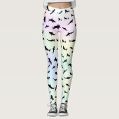 schaduw vis haai walvis op gradiënt Regenboog Leggings (Voorkant)