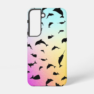 Schaduw vis haai walvis verloop kleurrijk sterrens samsung galaxy hoesje