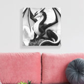 Schaduw Vlam Draak Canvas Afdruk (Insitu (Woonkamer))