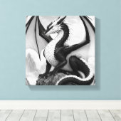 Schaduw Vlam Draak Canvas Afdruk (Insitu (Houten vloer))