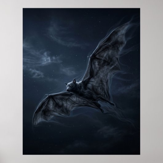 Schaduw vleermuis maanverlichte grot poster (Voorkant)