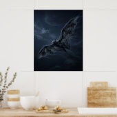 Schaduw vleermuis maanverlichte grot poster (Keuken)