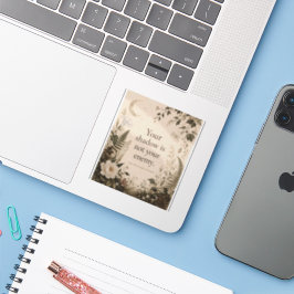 Schaduw Werk Botanische Vintage Bloemige Citaat Sticker