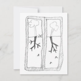 Schaduw wortels tekening RSVP kaartje