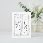 Schaduw wortels tekening RSVP kaartje (Staand voorkant)