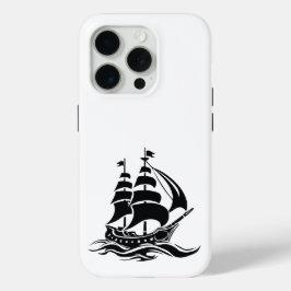 Schaduw Zeilschip – Illustratie van een Oude Oceaa iPhone 15 Pro Case