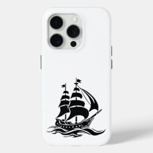 Schaduw Zeilschip – Illustratie van een Oude Oceaa iPhone 15 Pro Case